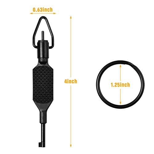 Flat Knurled Swivel Key, Standard Handcuff Key with Detachable Keyring, Black- 2 PACK - Image 3