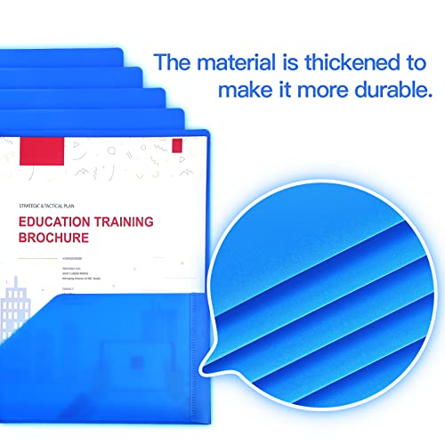 KTRIO Plastic Pocket Folders with Prongs, 5 Pack 2 Pocket Folders 3 Prong Folders with Pockets and Brads Heavy Duty Letter Size Colored Plastic Folders with Pocket and Prong for School Office Home - Image 6