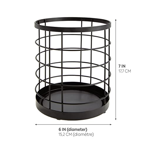 iDesign Wire Utensil Holder for Kitchen Counter, The Austin Collection - 6" x 6" x 7", Matte Black - Image 5