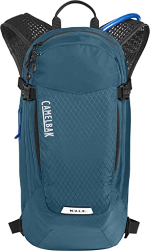 CamelBak M.U.L.E. 12 Mountain Biking Hydration Pack - Easy Refilling Hydration Backpack - Magnetic Tube Trap 100oz, Moroccan Blue/Black - Image 8