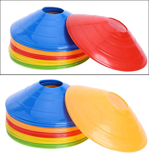 25 Pcs Pro Disc Cones - Training Cones Agility Soccer Cones with Carry Bag for Training, Soccer, Football, Basketball,Kids and Other Sports and Games(5 Colors) - Image 2