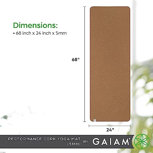 Gaiam Yoga Mat Cork - Great for Hot Yoga, Pilates (68-Inch x 24-Inch x 5mm Thick) - Image 2