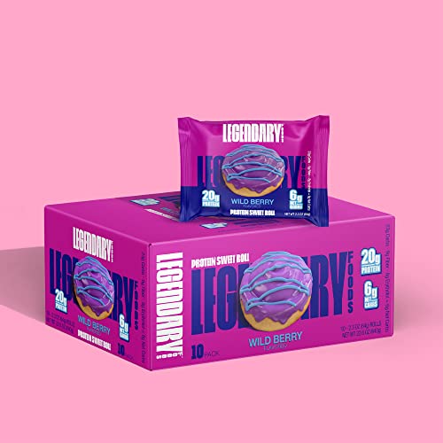 Legendary Foods High Protein Snack Wild Berry Sweet Roll | 20 Gr Pure Protein Bar Alternative | Low Carb Food | Low Sugar and Gluten Free Keto Breakfast Snacks | Healthy Wild Berry Flavored Rolls (10-pack) - Image 2