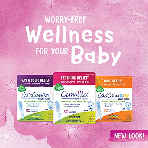 Boiron ColdCalm Baby Single-Use Drops for Relief from Cold Symptoms of Sneezing, Runny Nose, and Nasal Congestion - Sterile and Non-Drowsy Liquid Doses - 30 Count - Image 3