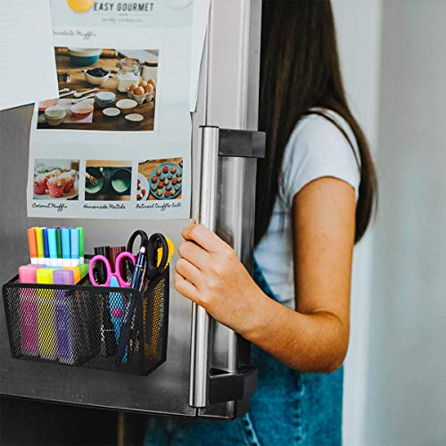 VICNOVA Magnetic Pencil Holder, Metal Strong Magnet Pen Cup Magnetic Marker Storage Basket Organizer to Hold Whiteboard Refrigerator Fridge Locker Accessories Teacher Must Haves Classroom Supplies - Image 3