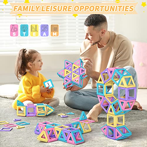 Magnetic Blocks Basic Set (28 pieces+number kits), STEM Toys for 3 4 5 6 7 Year Old Girls Boys, Magnetic Tiles, Educational Magnet Toys for Toddlers 3-5, 4-8, Building Blocks for Kids Ages 3+ Gift - Image 2