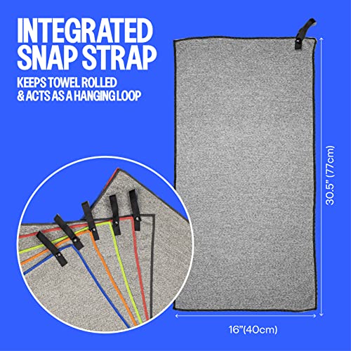 Acteon Microfiber Quick Dry Gym Towel, Silver ION Odor-Free Absorbent Fiber, Fast Drying, Men & Women Workout Gear for Body Sweat, Working Out, Towels - Image 5