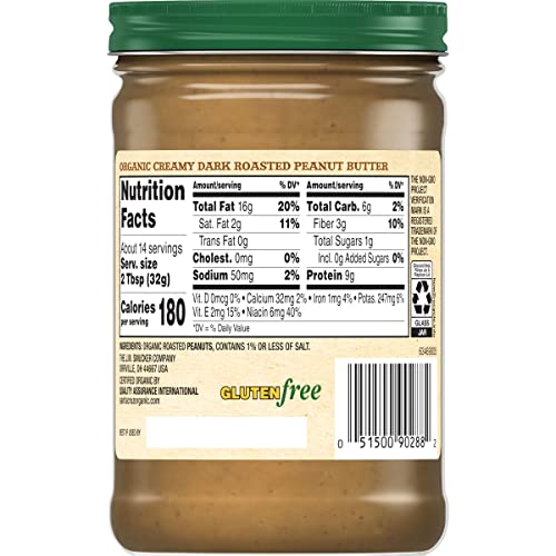 Santa Cruz Organic, Dark Roasted Peanut Butter, Creamy, Organic, 16 Ounce - Image 5