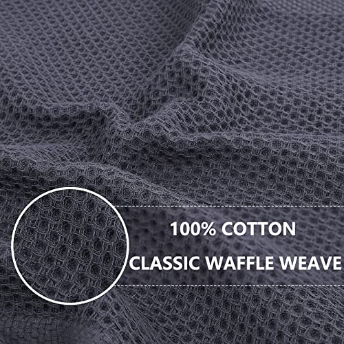 Homaxy 100% Cotton Waffle Weave Kitchen Dish Cloths, Ultra Soft Absorbent Quick Drying Dish Towels, 12x12 Inches, 6-Pack, Dark Grey - Image 7